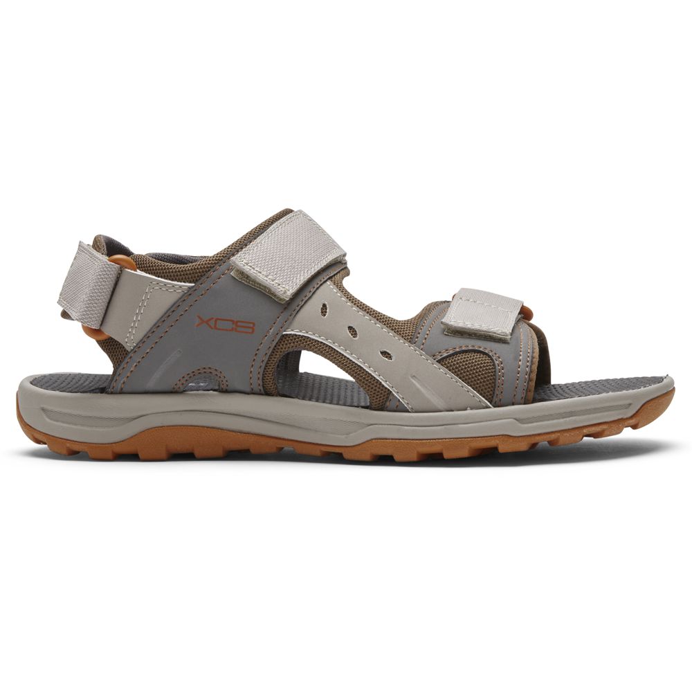 Rockport Men's Xcs Trail Technique Adjustable Sandals - Grey - USA (8293YXSEV)